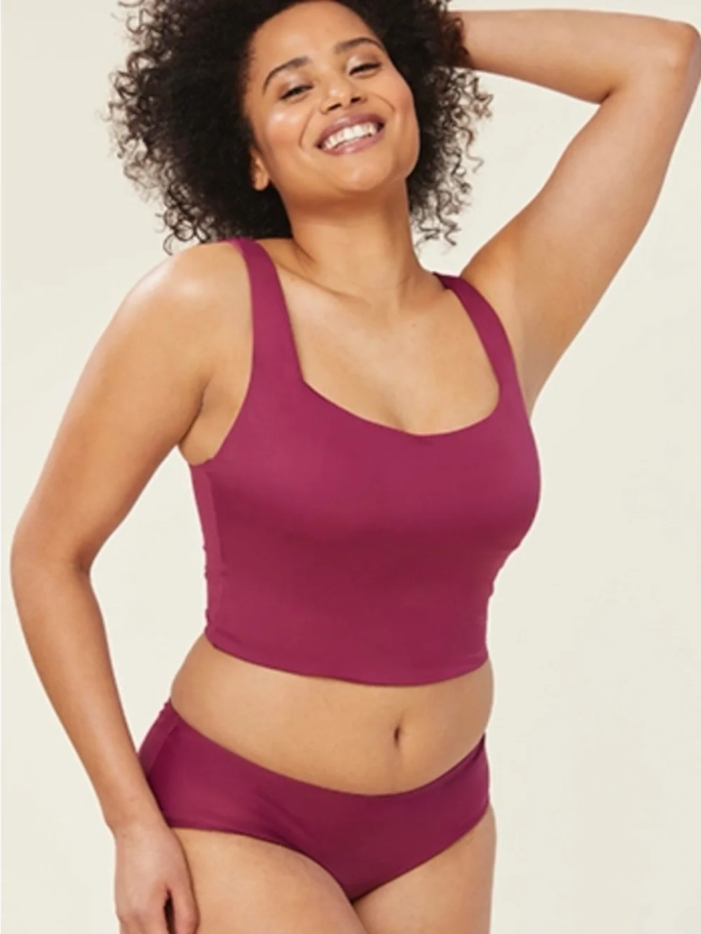 Andie The Siren Tank Plum XS Square Neck Tankini Swim Top Shelf Bra NWT